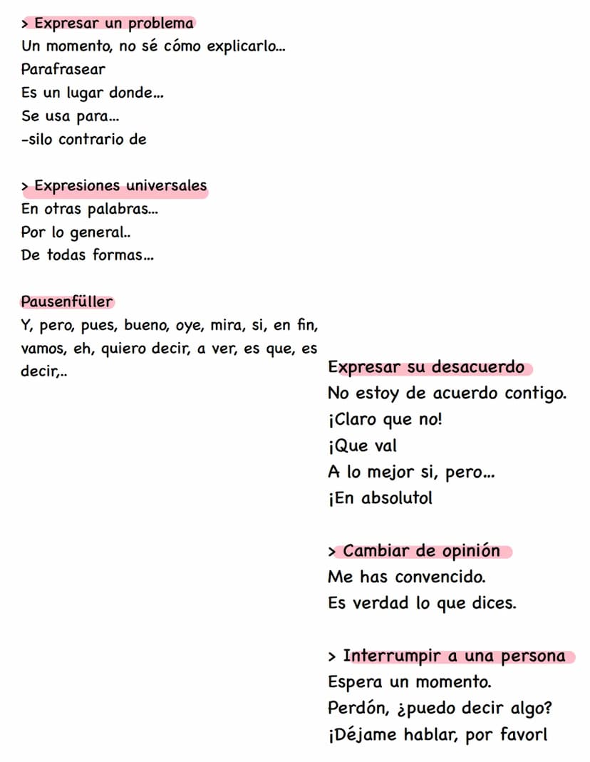 REDEMITTEL SPANISCH (DIALOGISCHES SPRECHEN)
> Preguntar por la opinión de la otra persona
¿Cómo lo ves?
¿Qué piensas tú?
¿Cómo ves tú...
> P