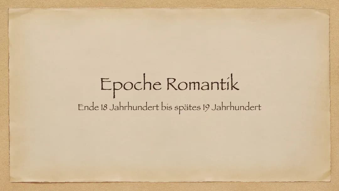 Epoche Romantik 