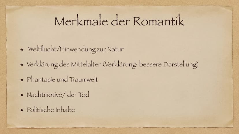 Epoche Romantik
Ende 18 Jahrhundert bis spätes 19 Jahrhundert Geschichtlicher Hintergrund
◆
Wechsel der Feudal zur Bürgerlichen Gesellschaft