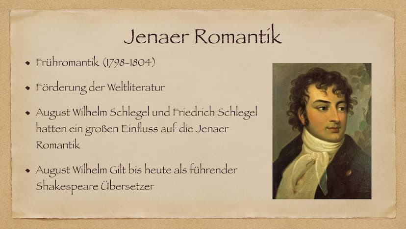 Epoche Romantik
Ende 18 Jahrhundert bis spätes 19 Jahrhundert Geschichtlicher Hintergrund
◆
Wechsel der Feudal zur Bürgerlichen Gesellschaft