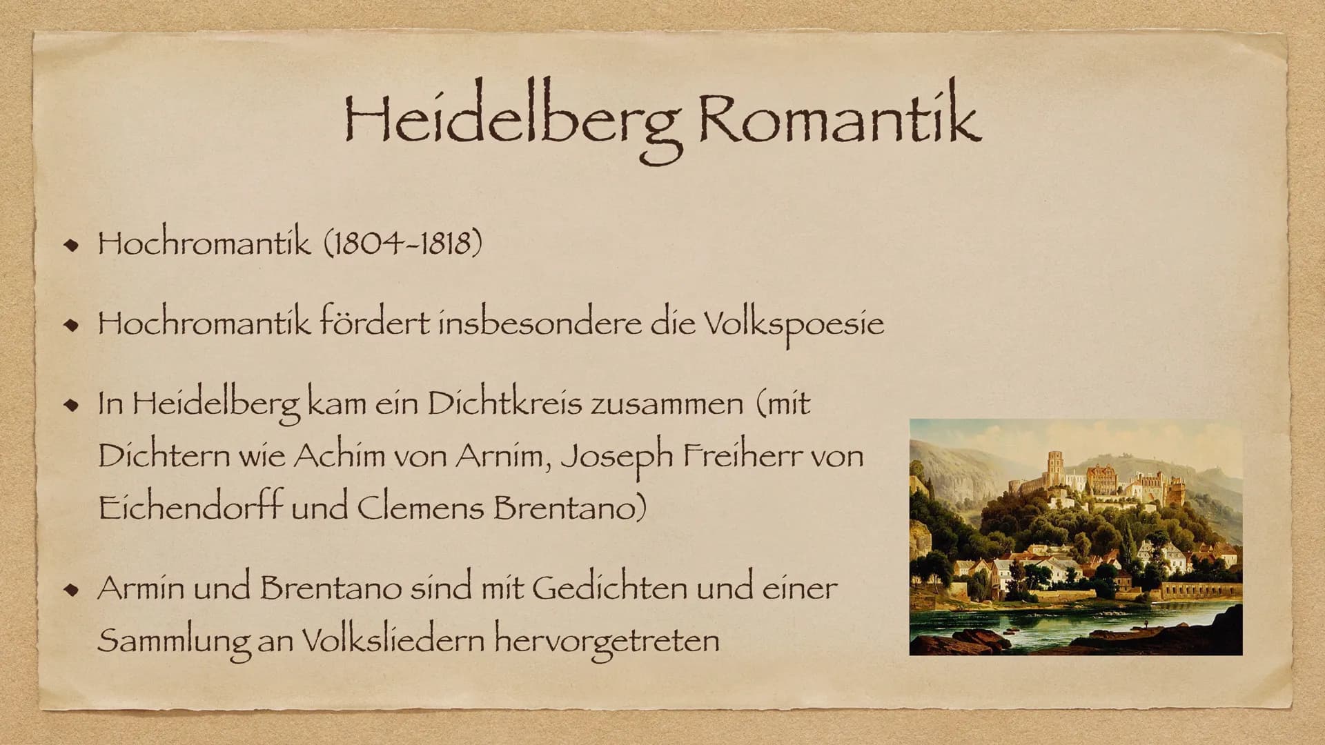Epoche Romantik
Ende 18 Jahrhundert bis spätes 19 Jahrhundert Geschichtlicher Hintergrund
◆
Wechsel der Feudal zur Bürgerlichen Gesellschaft
