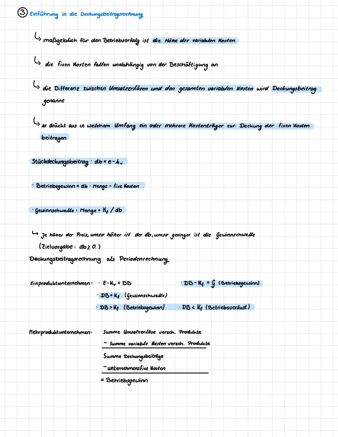 # Teilkostenrechnung

*   TKR ist ein Verfahren der Kostenrechnung

*   es gibt eine Aufgliederung der Kosten in fixe und variable Kosten

*