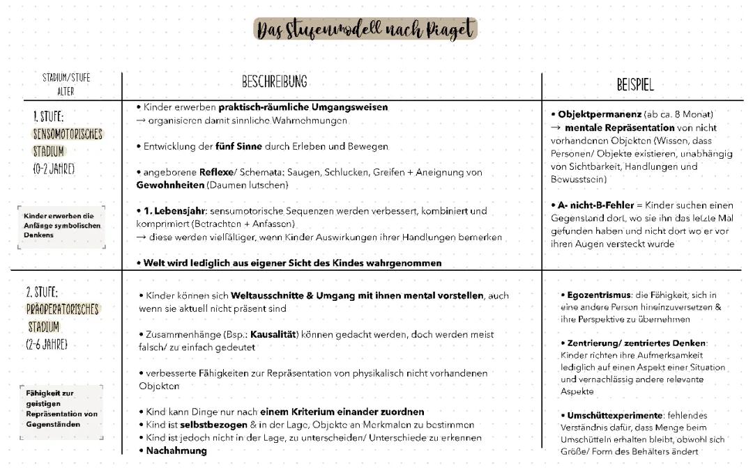 Kognitive Entwicklung nach Jean Piaget