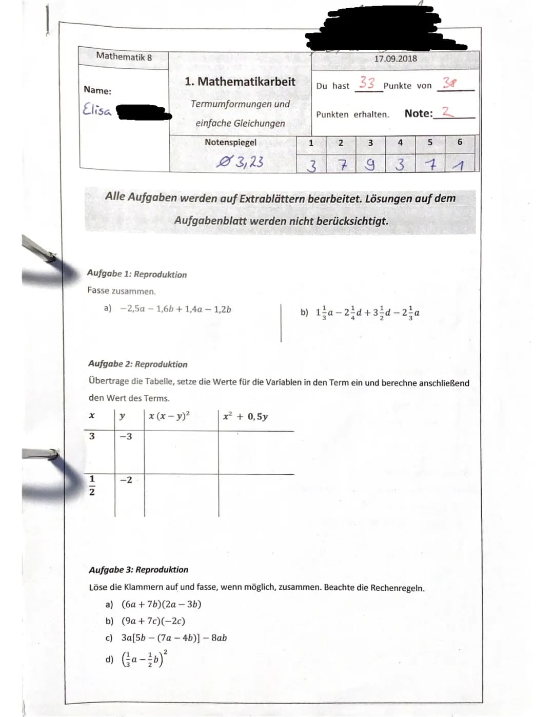 Termumformungen und einfache Gleichungen 