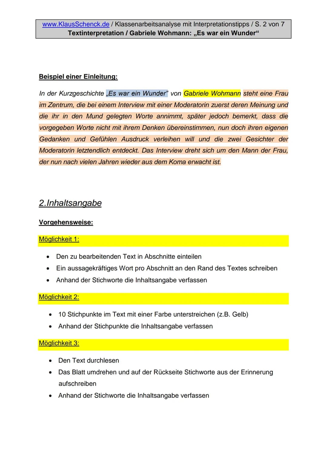 Prosa Interpretation und Kurzgeschichte Analyse: Materialien für das Abitur