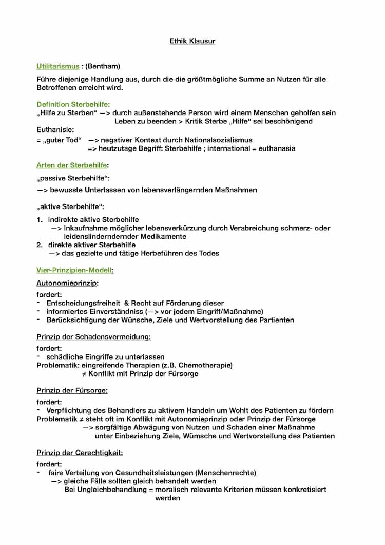 Know Ethik/Philosophie zu  Sterbehilfe (Peter Singer, Kant) thumbnail