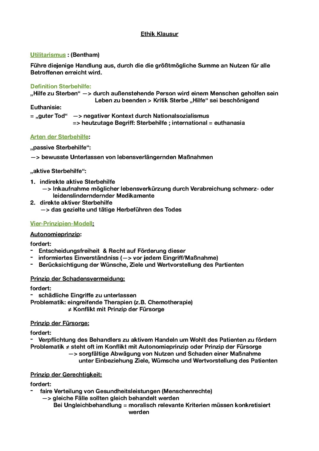 Ethik/Philosophie zu  Sterbehilfe (Peter Singer, Kant)