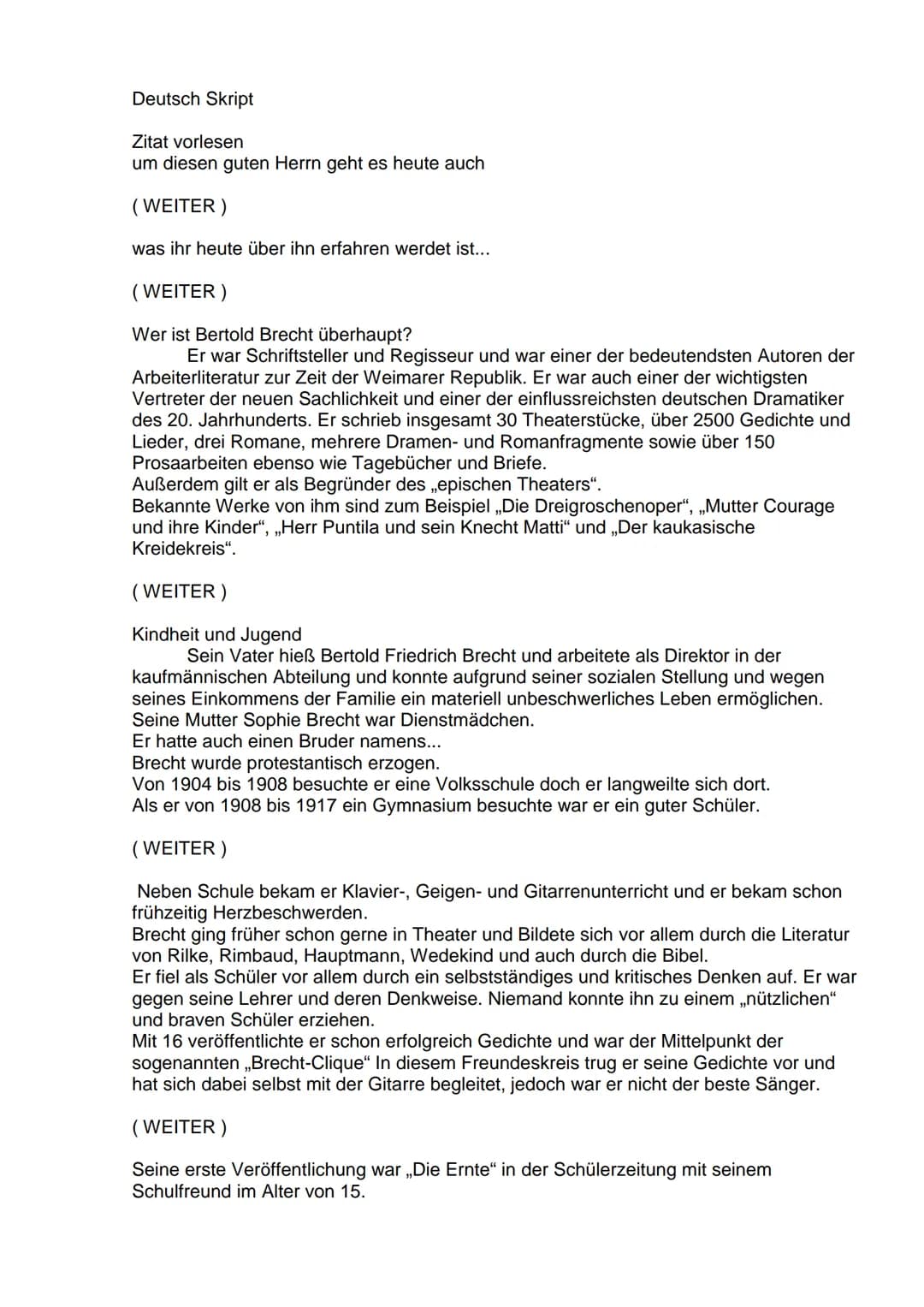 Deutsch Skript
Zitat vorlesen
um diesen guten Herrn geht es heute auch
(WEITER)
was ihr heute über ihn erfahren werdet ist...
(WEITER)
Wer i