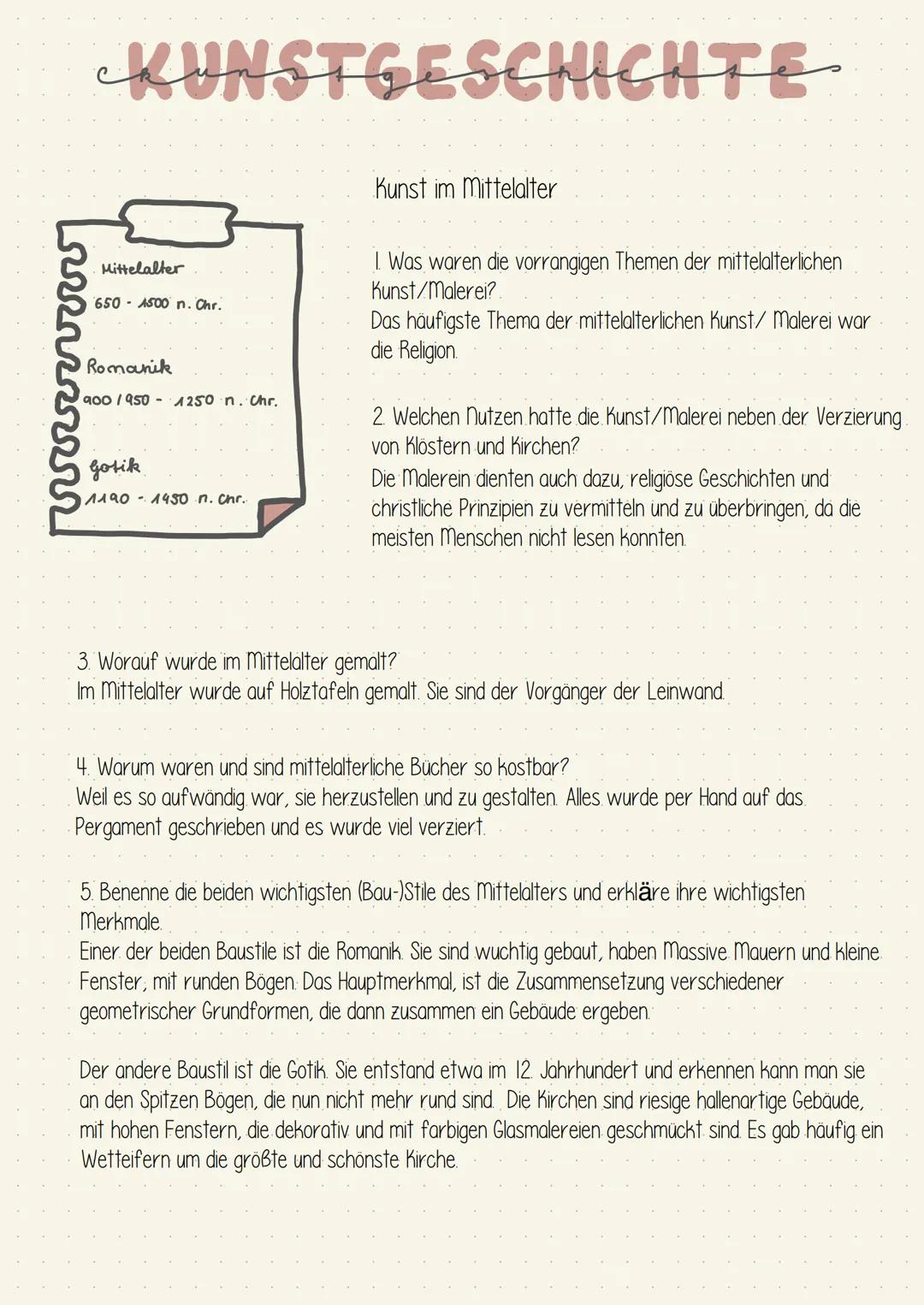 rrrrrrrrrr
KUNSTGESCHICHTE
Mittelalter
650 A500 n. Chr.
Romanik
900/950 1250 n. Chr.
Gotik
11190-1450 .n. Chr..
Kunst im Mittelalter
I Was w