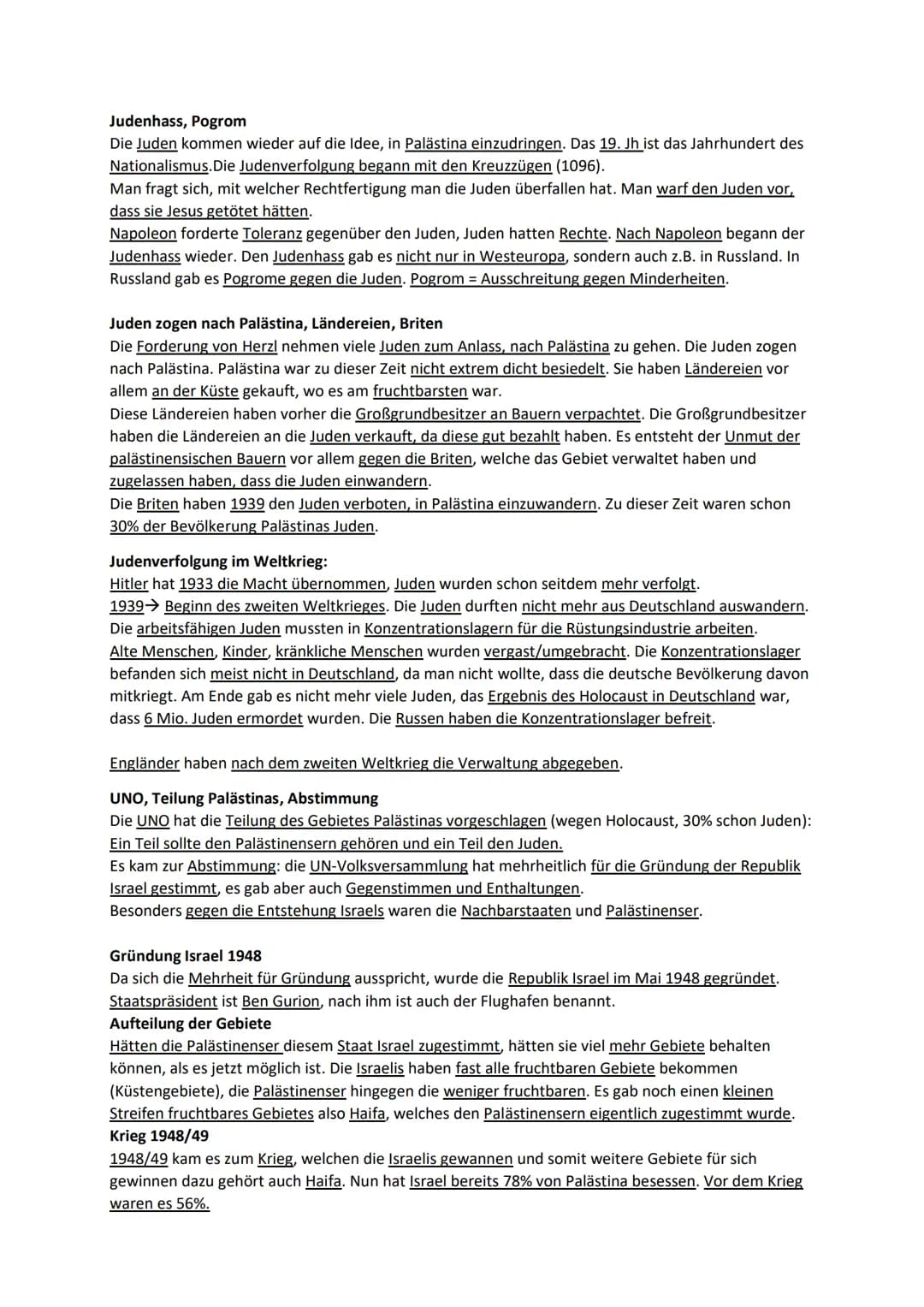 Der Nahost Konflikt
Allgemein:
Der Nahost Konflikt spielt sich in Israel und Palästina ab. Es geht einerseits um das Existenzrecht
Israels u