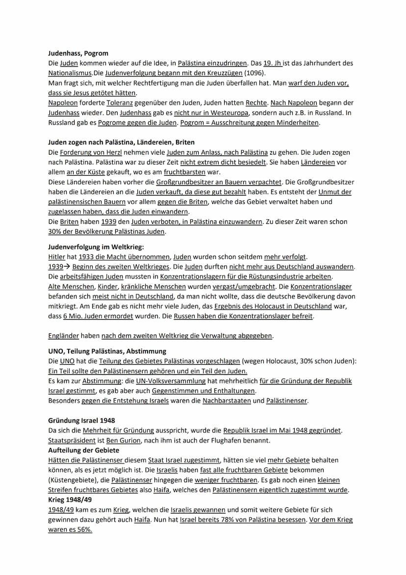 Der Nahost Konflikt
Allgemein:
Der Nahost Konflikt spielt sich in Israel und Palästina ab. Es geht einerseits um das Existenzrecht
Israels u