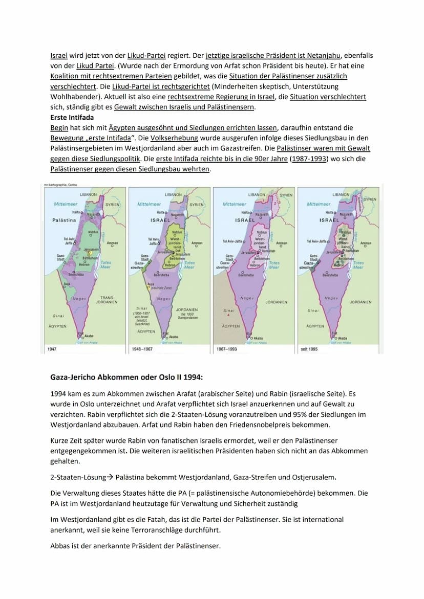 Der Nahost Konflikt
Allgemein:
Der Nahost Konflikt spielt sich in Israel und Palästina ab. Es geht einerseits um das Existenzrecht
Israels u