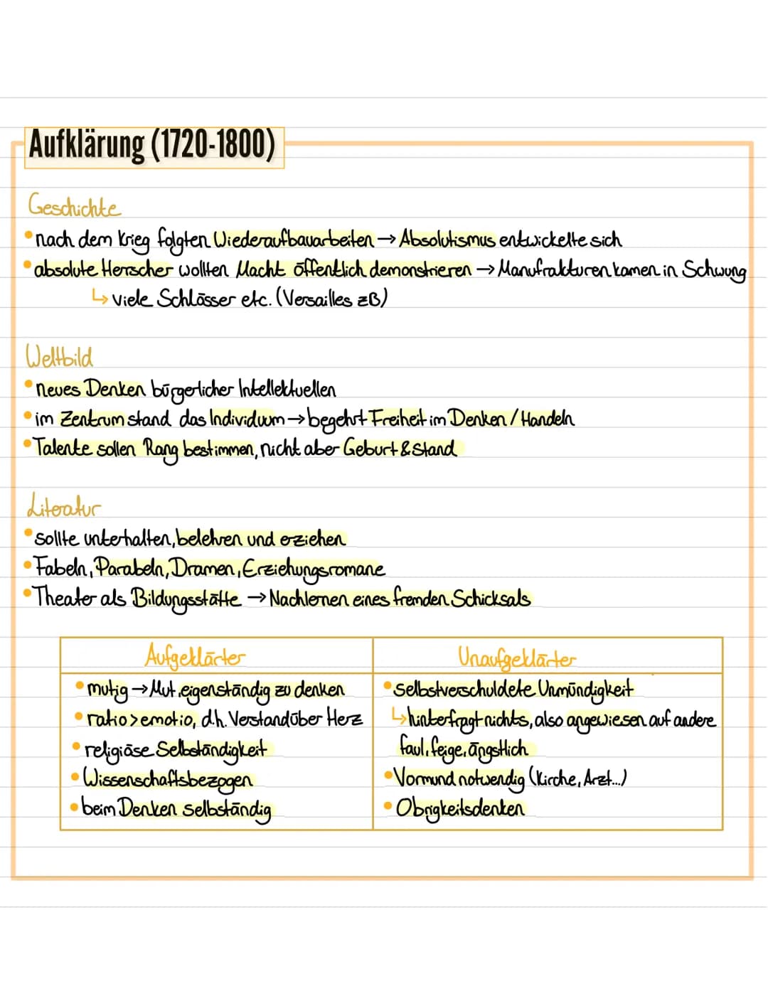 Barock (1600-1750)
Geschichte
•30-jähriger Krieg (1618-1648)→ Zerstörung, war zunächst Religionskrieg
• beim Wiederaufbau wurden gesellschaf