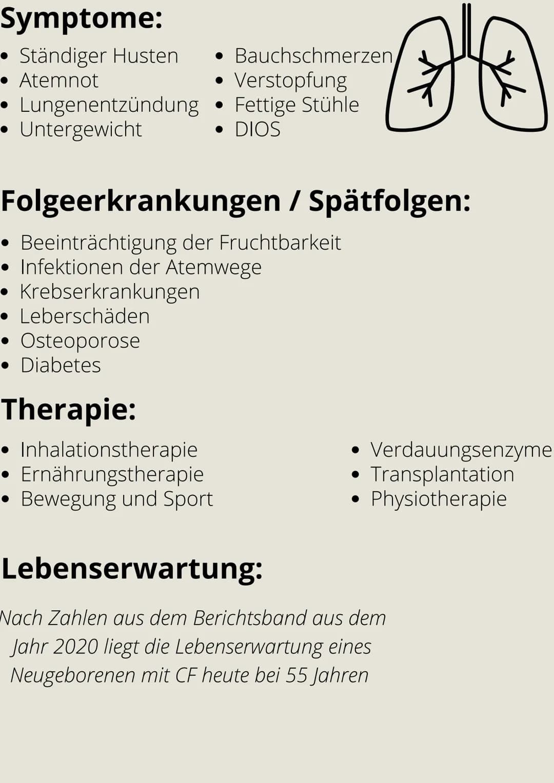 Mukoviszidose
Mukoviszidose ist eine angeborene
Stoffwechselerkrankung, bei der zäher Schleim in den
Zellen entsteht und lebenswichtige Orga