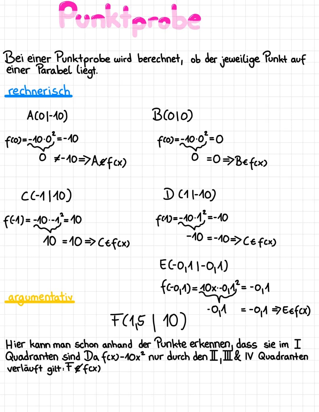 Mathematik Quadratische Funktionen
(mit a 0) 2
Eine Funktion heißt rein quadratisch, wenn sie die Form fcx) = ax hat.
Sie hat den Scheitelpu