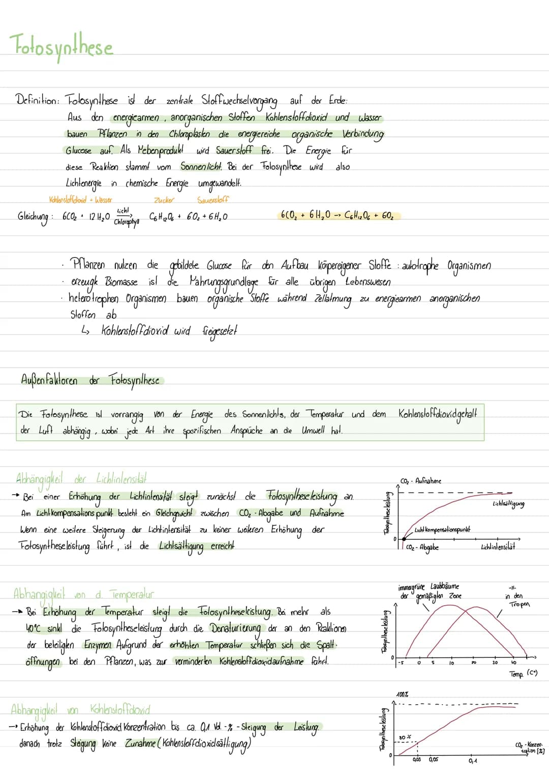 Fotosynthese
Definition: Folosynthese ist der zentrale Stoffwechselvorgang auf der Erde:
Aus den energiearmen, anorganischen Stoffen Kohlens