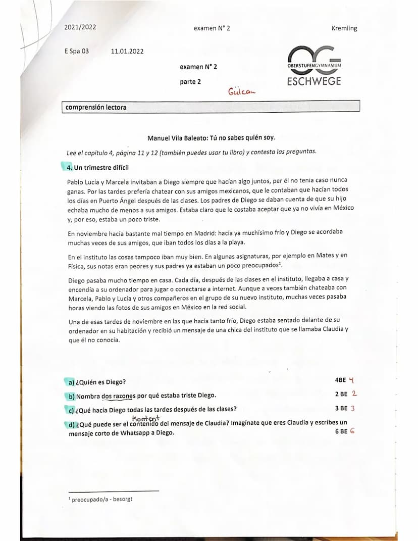 2021/2022
E Spa 03
jugaron
fecha: Hoy es el diecisiete de enero de 2022. (2) 2
día de la semana:
Lunes
(1) 1
nombre y apellido: Gülcan Öztop