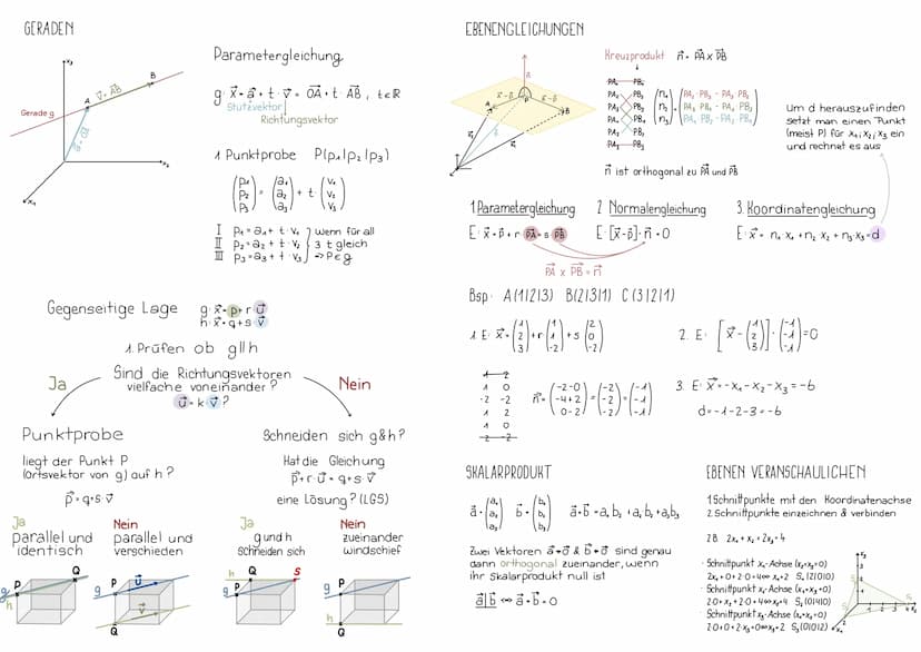 3-dimensionales Koordinatensystem
P(31214)
2
1
-2
+
1
2
1
-2
X₂
Jeder Punkt P ist durch
seine Koordinaten (P₁ P₂ P3)
eindeutig festgelegt
Ab