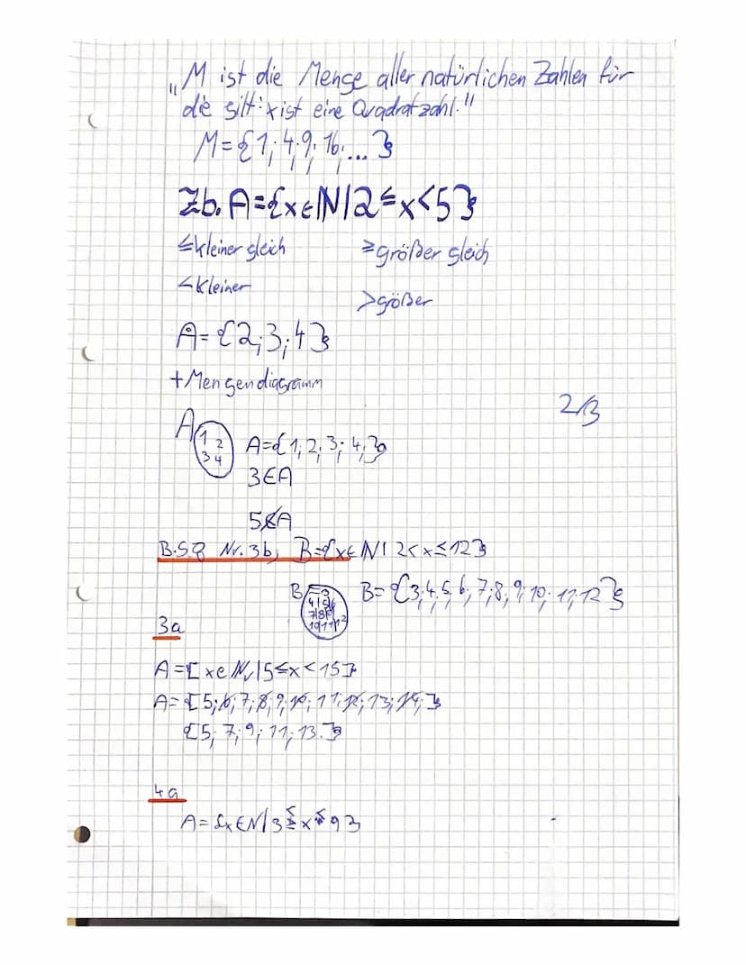 7
Zahlen& Zahlenmengen
Mengen
Def: Eine Menge ist eine Zusammenfassung
von Unterschiedlichen Objekten (Flement)
Zu einer neven Gesamtheit.
1