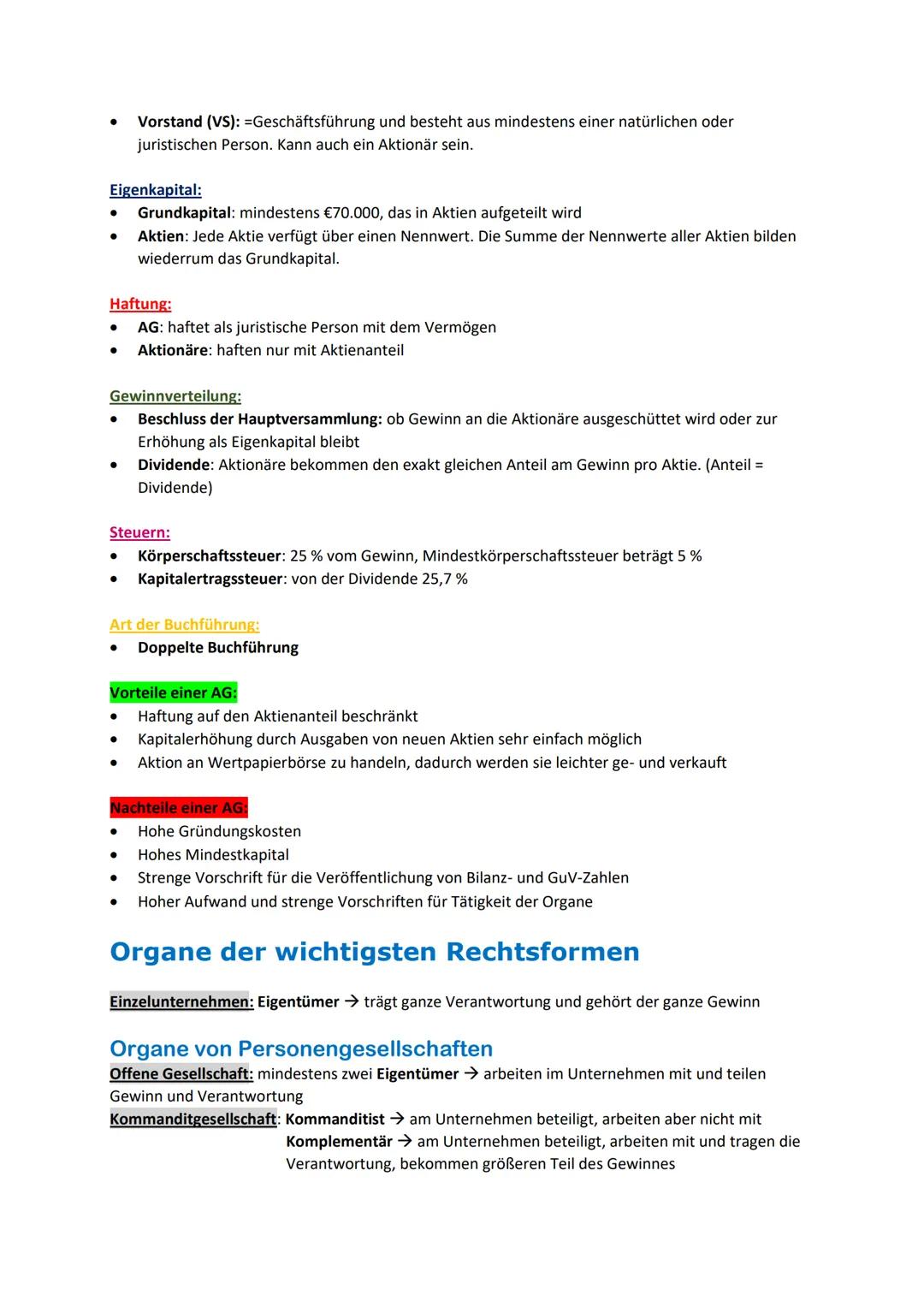 Rechtsformen von Unternehmen
Die wichtigsten Merkmale der Rechtsformen
Legt den rechtlichen Status eines Unternehmens fest. Rechtsform ist a