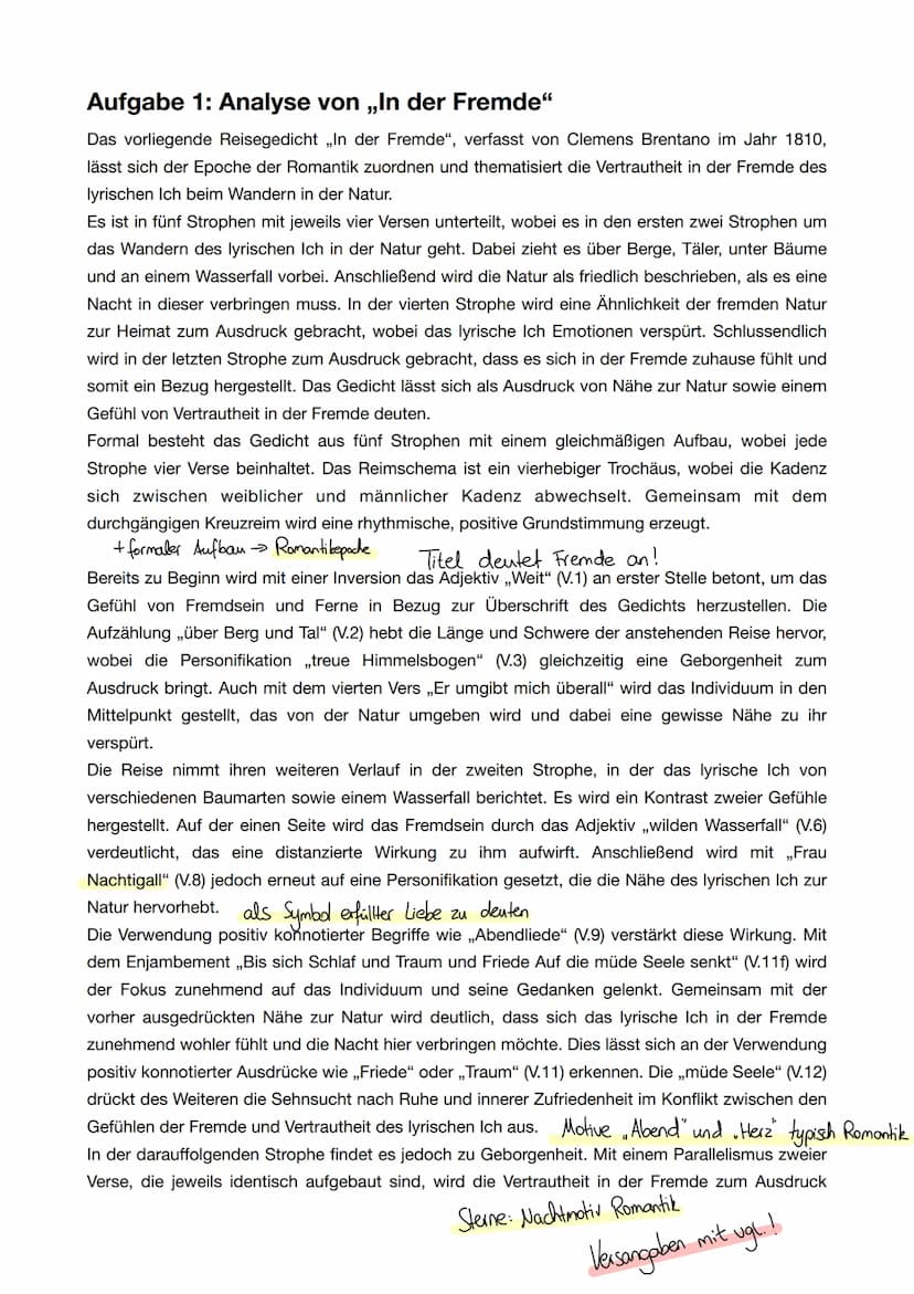3.6 Klausurtraining:
Ein Gedicht interpretieren und mit einem anderen Gedicht vergleichen
Aufgabenbeispiel
1. Interpretieren Sie das Gedicht