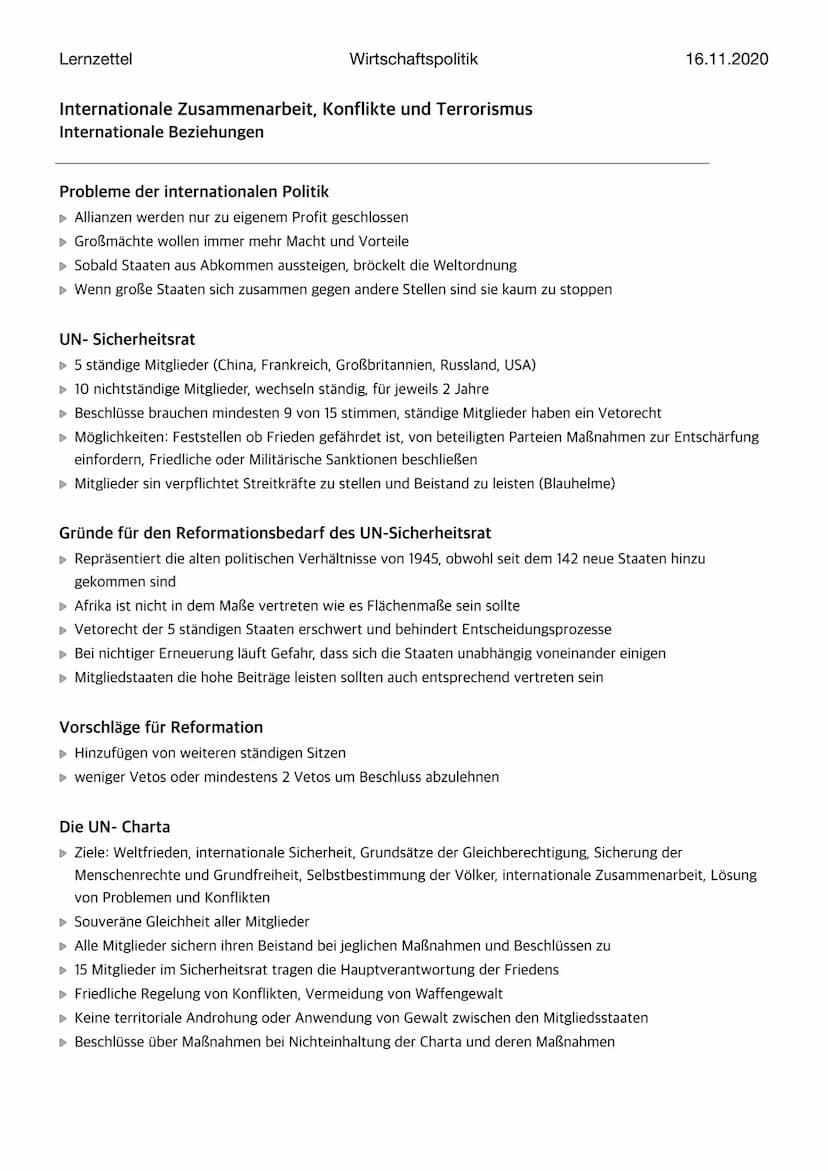 Lernzettel
Wirtschaftspolitik
Internationale Zusammenarbeit, Konflikte und Terrorismus
Internationale Beziehungen
16.11.2020
Die Methoden de