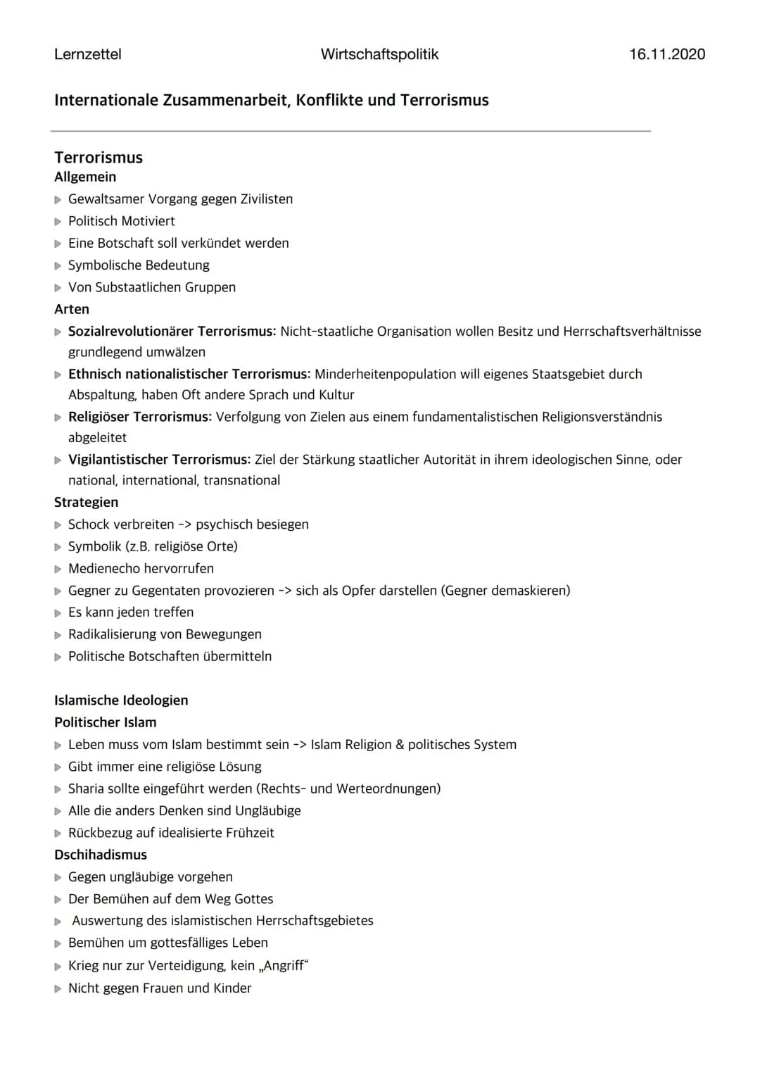 Lernzettel
Wirtschaftspolitik
Internationale Zusammenarbeit, Konflikte und Terrorismus
Internationale Beziehungen
16.11.2020
Die Methoden de