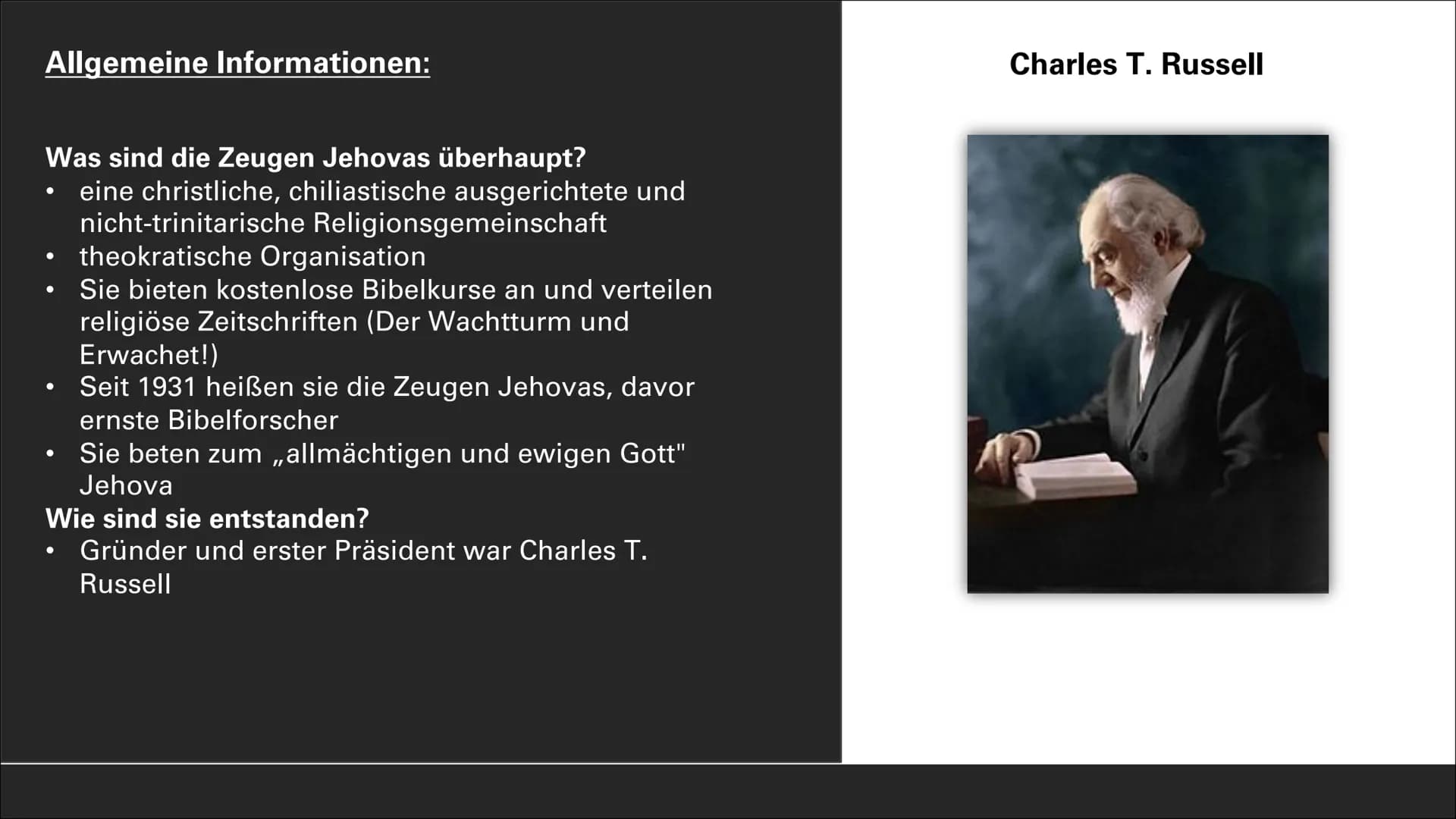 Wer sind die Zeugen Jehovas? ■
Allgemeine Informationen
-Mitglieder und Infos dazu
INHALTSVERZEICHNIS
▪Feste und Feiertage, Reglungen bei Be