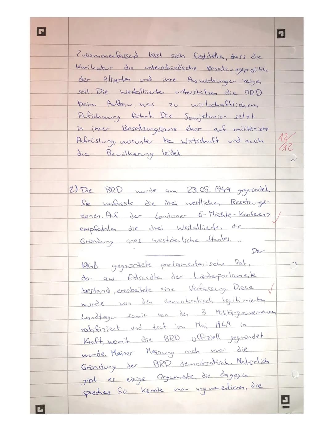 1. Analysieren Sie die Karikatur.
19. Oktober 1949
So muß er ja gedeihen!"
2. Positionieren Sie sich zu der Frage, ob der Gründungsprozess d