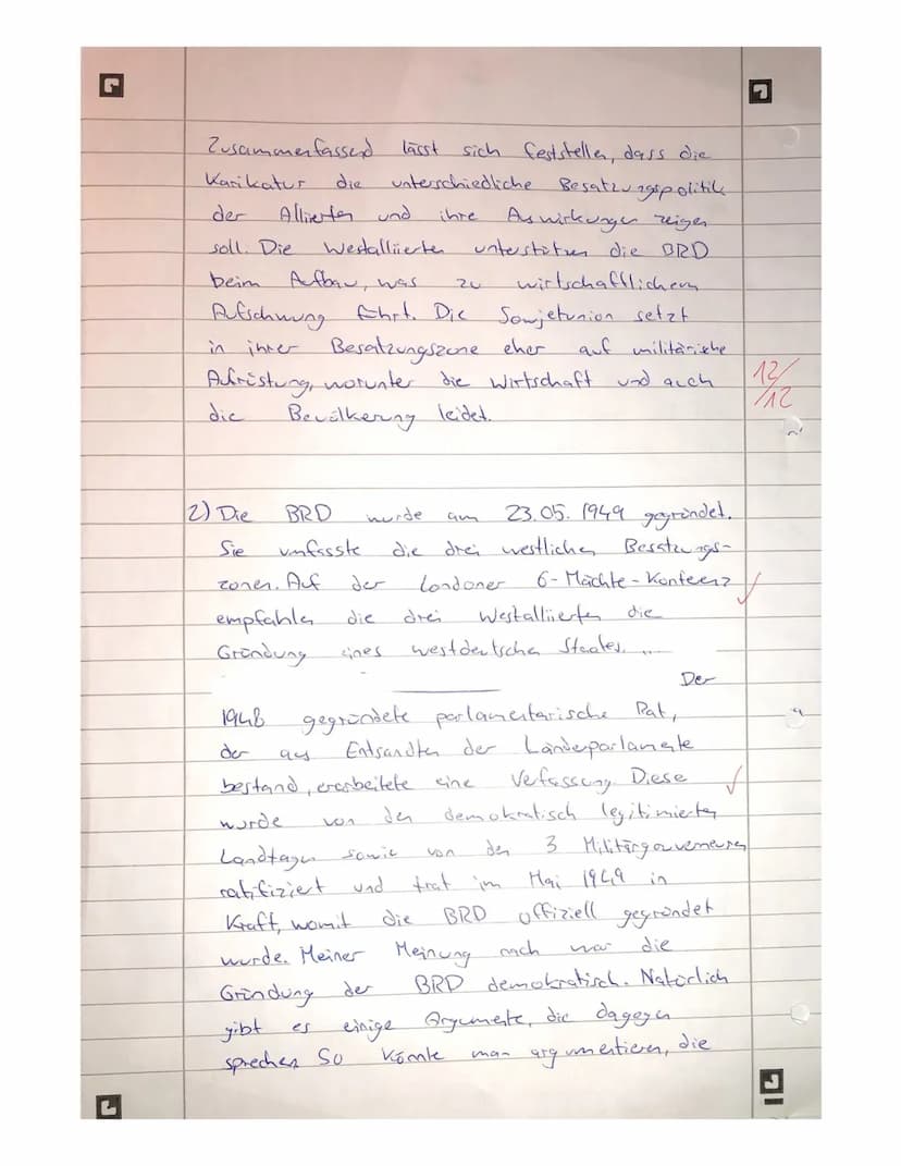 1. Analysieren Sie die Karikatur.
19. Oktober 1949
So muß er ja gedeihen!"
2. Positionieren Sie sich zu der Frage, ob der Gründungsprozess d