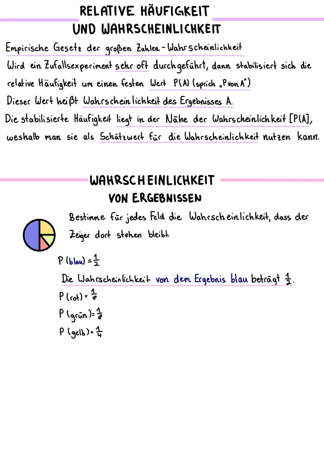 ZUFALLSEXPERIMENT
Merkmale:
verschiedene Ergebnisse möglich (Versuchsausgänge)
diese können vor der Durchführung angegeben werden
Experiment