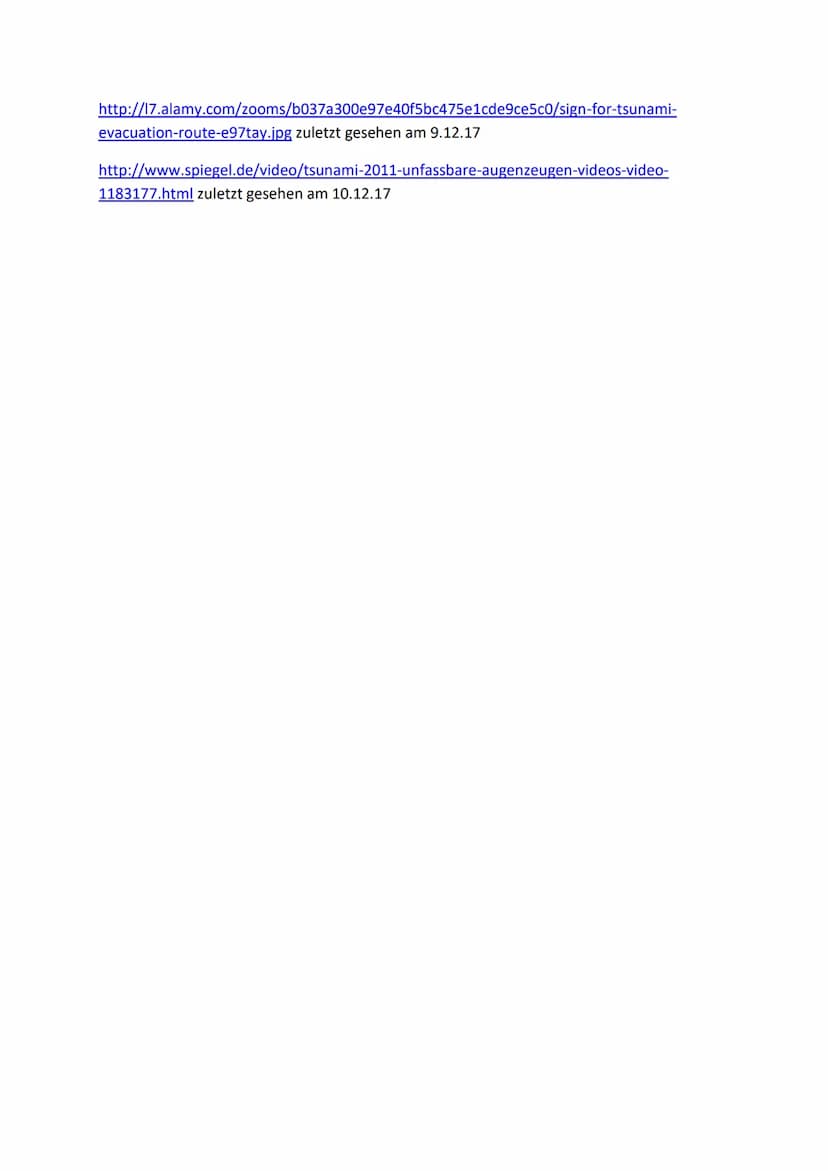 Quellenangabe GFS Tsunamis
Bücher:
Watts, Claire: Sehen, Staunen, Wissen: Naturkatastrophen, Tsunamis, Hurrikane, Erdbeben,
Vulkanausbrüche;
