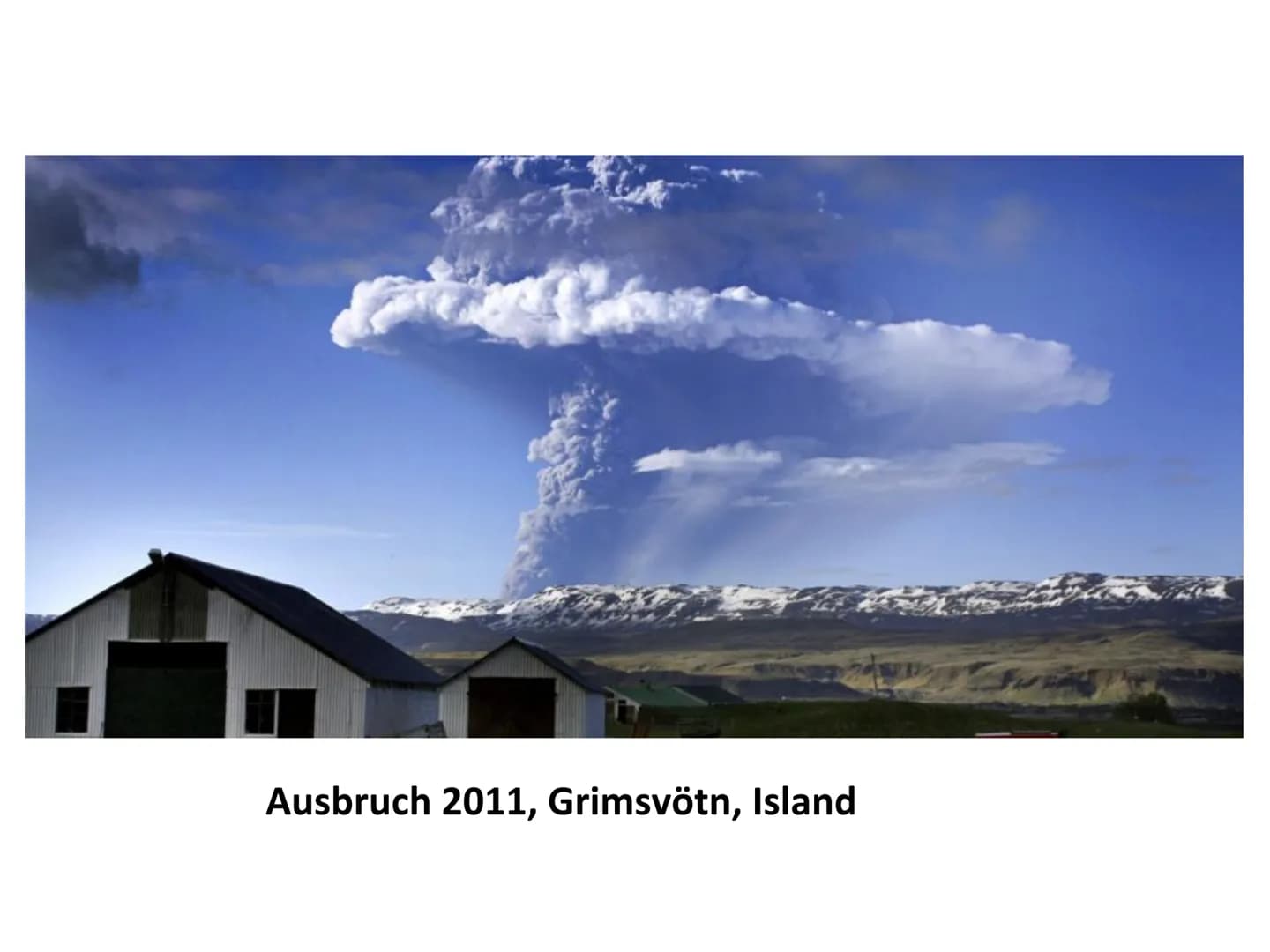 Ausbruch 2011, Grimsvötn, Island Gliederung
1.1 Vulkanaufbau
ges
1.2 Vulkan Aktivität
Ausbrüche: im Durchschnitt auf der Welt alle 10 Jahre,