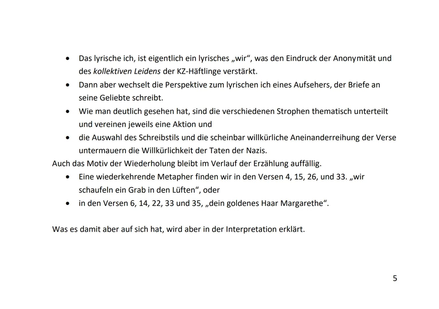 Schwarze Milch der Frühe wir trinken sie abends wir trinken sie mittags und morgens wir
trinken sie nachts.
Erstmal hört sich das jetzt sehr