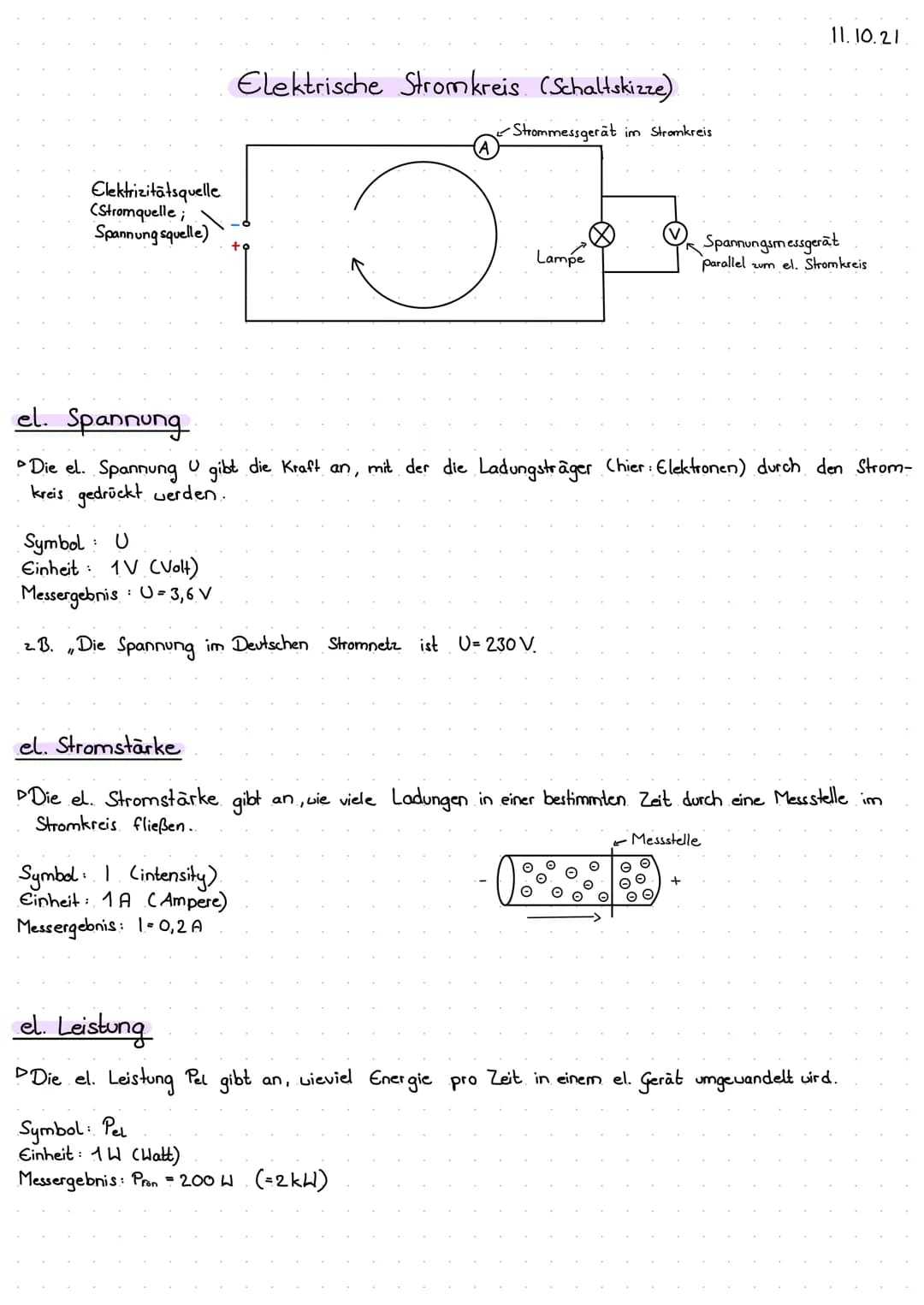 zusammenhang zwischen Spannung und Stromstärke
DJe höher die Spannung U ist, desto höher ist die Stromstärke im Stromkreis.
Bei U= OV ist di