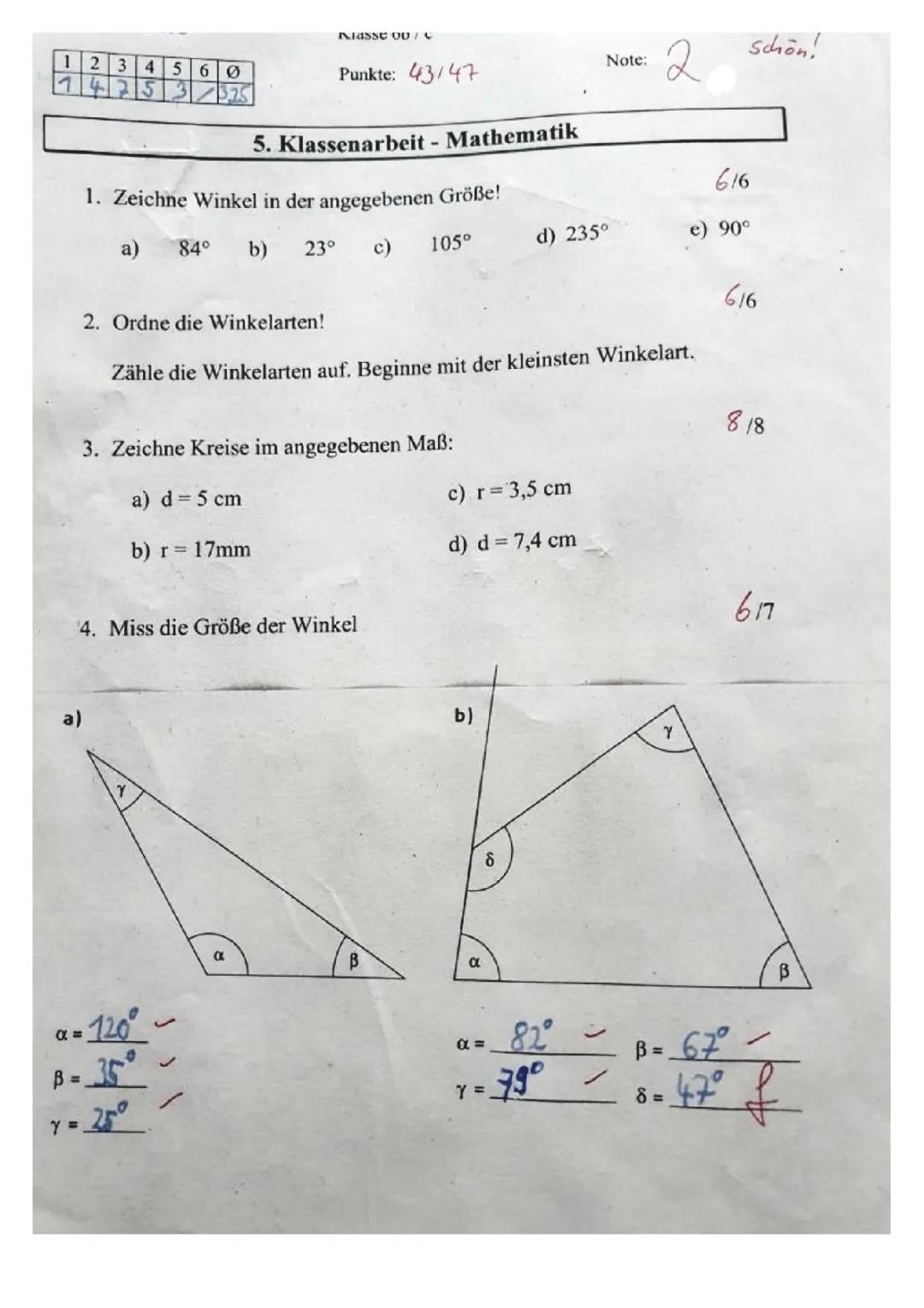 Winkel zeichnen und messen für die 5. und 6. Klasse - Arbeitsblätter und Übungen