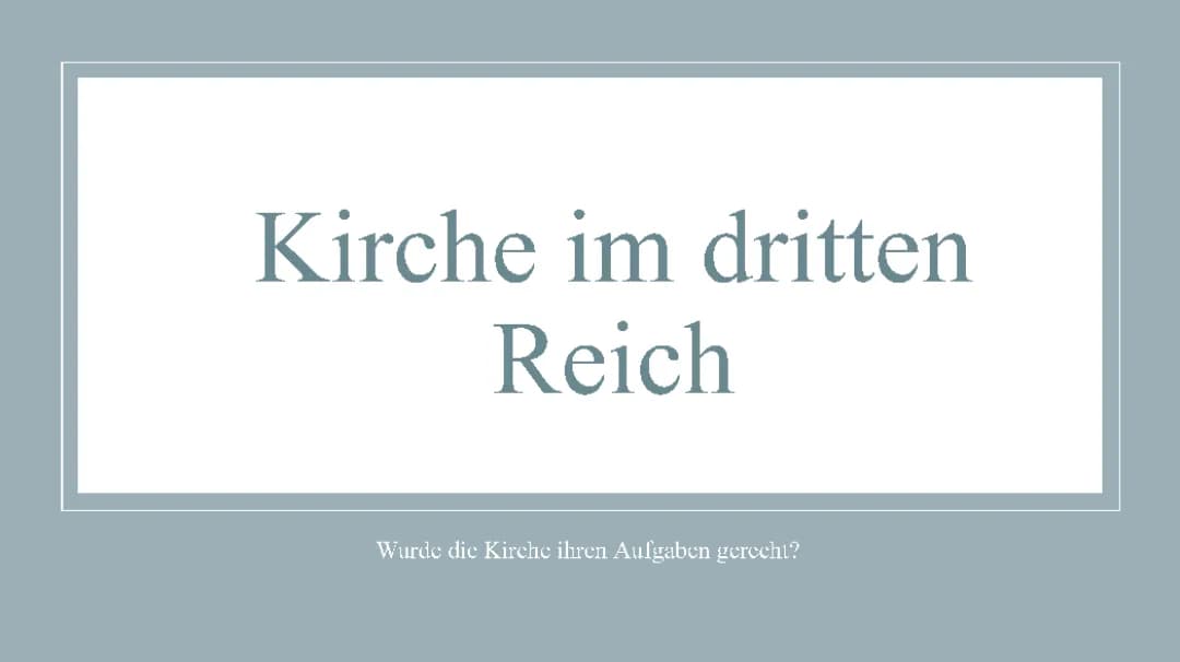 Kirche im dritten Reich