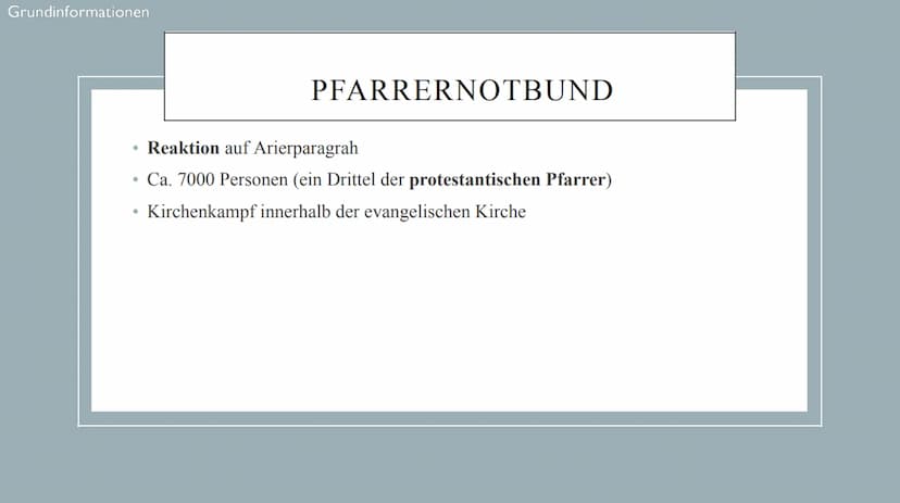 Kirche im dritten
Reich
Wurde die Kirche ihren Aufgaben gerecht? GLIEDERUN
Grundinformationen
Barmer theologische Erklärung
Verhältnis Kirch