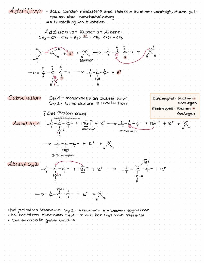 Chemieklausur Nr.2
Alkohole:
- Alkane mit Hydroxy gruppe (-OH Gruppe).
Einfache Alkohole:
- nur eine -OH gruppe.
2.B. Ethan
-¢-¢-
Sekundär n