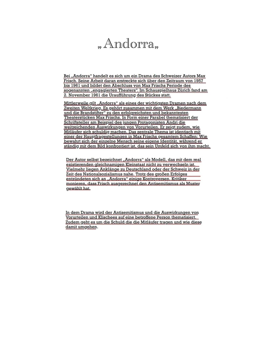 Lesetagebuch
Andorra TITEL
Deckblatt
INHALTSVERZEICHNIS
Inhaltsverzeichnis
Thema-Andorra
Was hat das Thema mit mir und meiner Zeit zu tun?
W