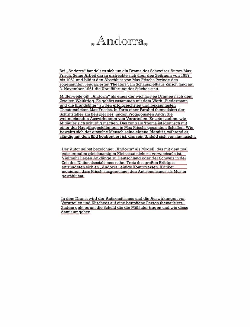 Lesetagebuch
Andorra TITEL
Deckblatt
INHALTSVERZEICHNIS
Inhaltsverzeichnis
Thema-Andorra
Was hat das Thema mit mir und meiner Zeit zu tun?
W