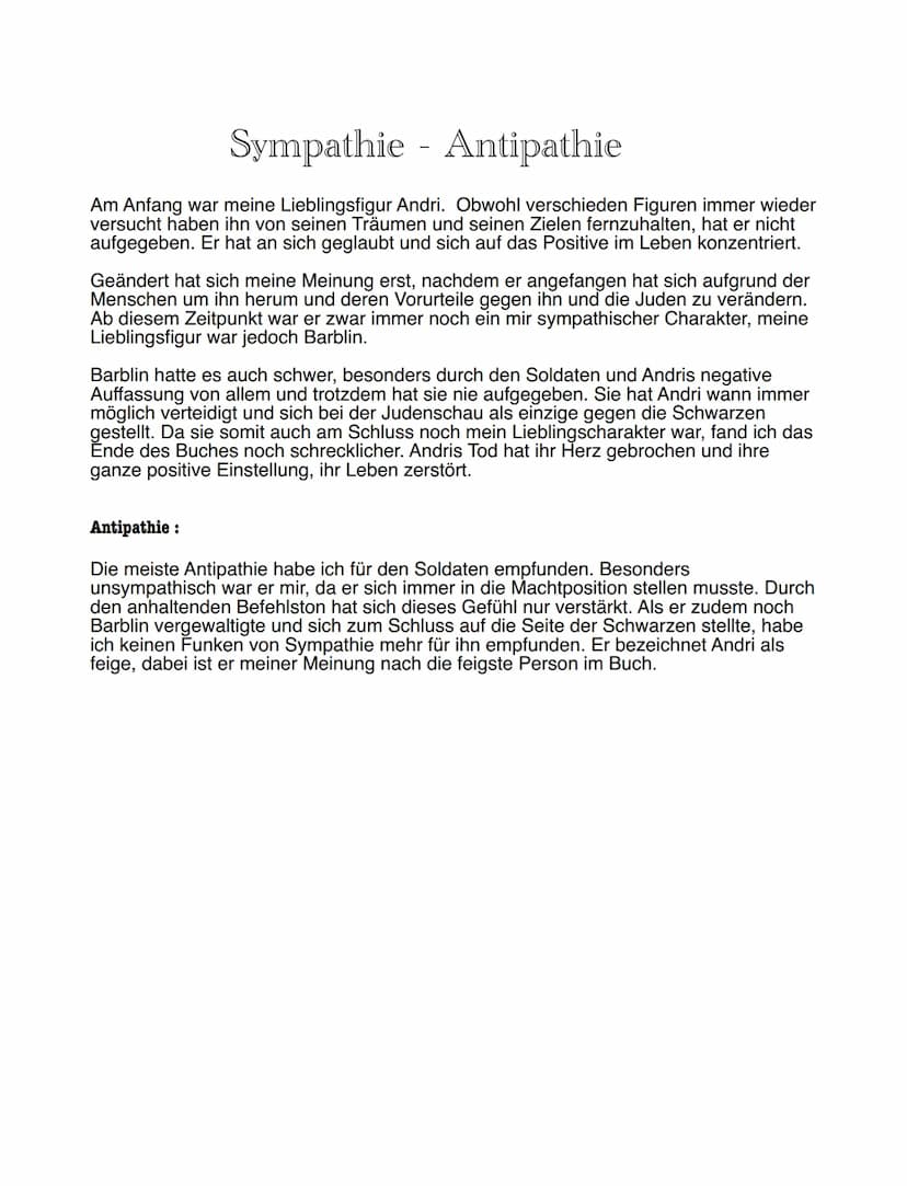 Lesetagebuch
Andorra TITEL
Deckblatt
INHALTSVERZEICHNIS
Inhaltsverzeichnis
Thema-Andorra
Was hat das Thema mit mir und meiner Zeit zu tun?
W