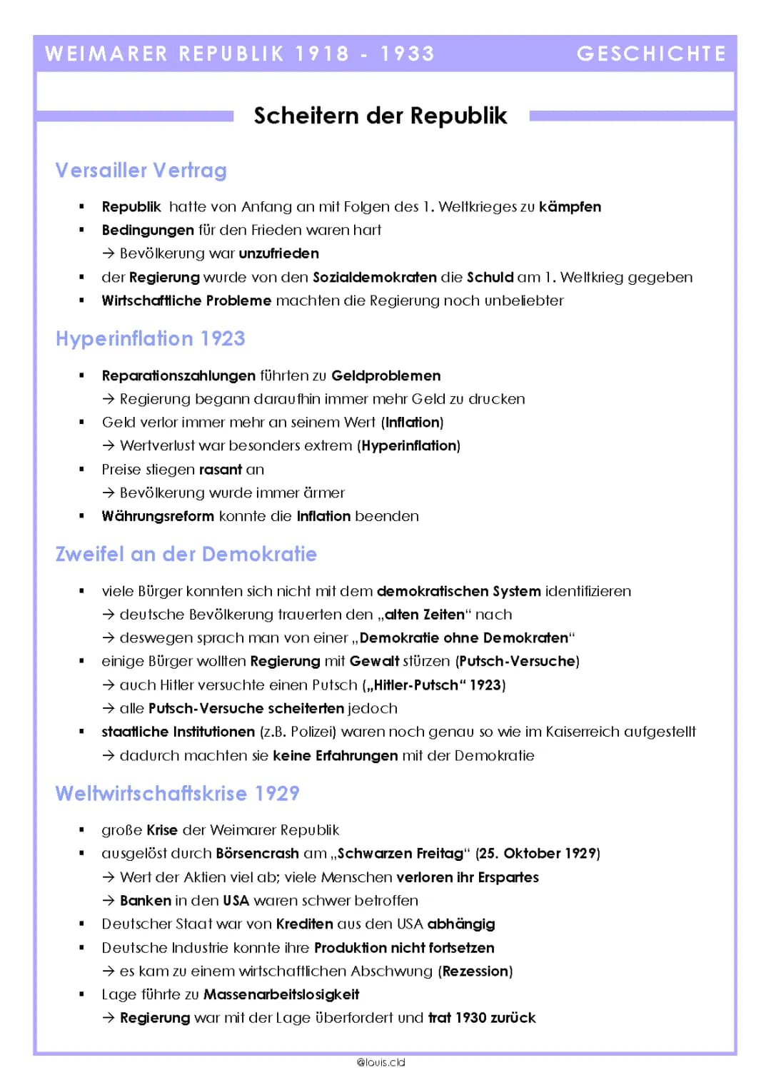 Scheitern der Weimarer Republik