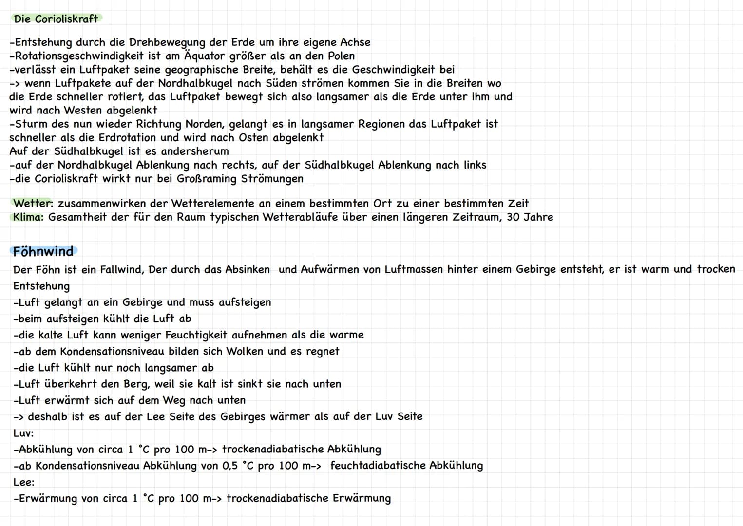 Kursarbeit Erdkunde Lk 11/1
Passat Zirkulation, ITC, Zyklone, Föhnwind
Entstehung
Passatwinde
Corioliskraft
Beständig und
regelmatig
(ITC)
3