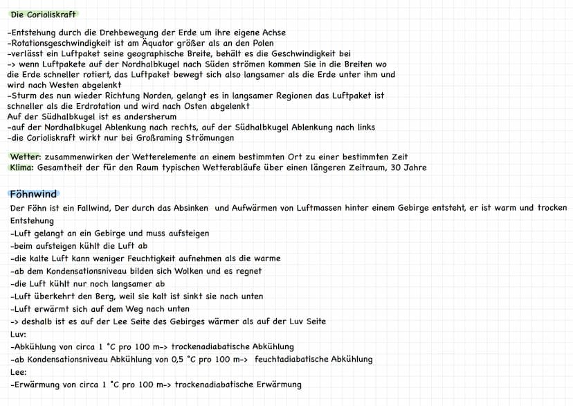 Kursarbeit Erdkunde Lk 11/1
Passat Zirkulation, ITC, Zyklone, Föhnwind
Entstehung
Passatwinde
Corioliskraft
Beständig und
regelmatig
(ITC)
3
