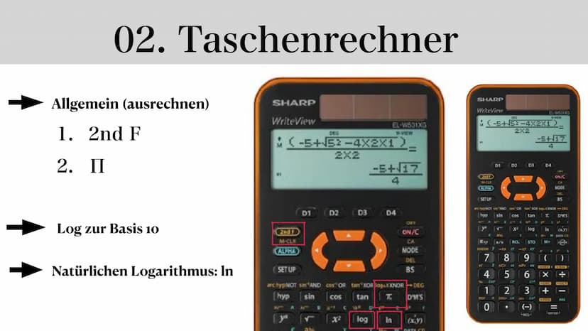 Logarithmus
Dunja & Asrin
Log a b Gliederung
01. Einstieg + Formeln
05. Logarithmus als Funktion
02.
06. Ableiten
03. Beispiel + Aufgaben 07