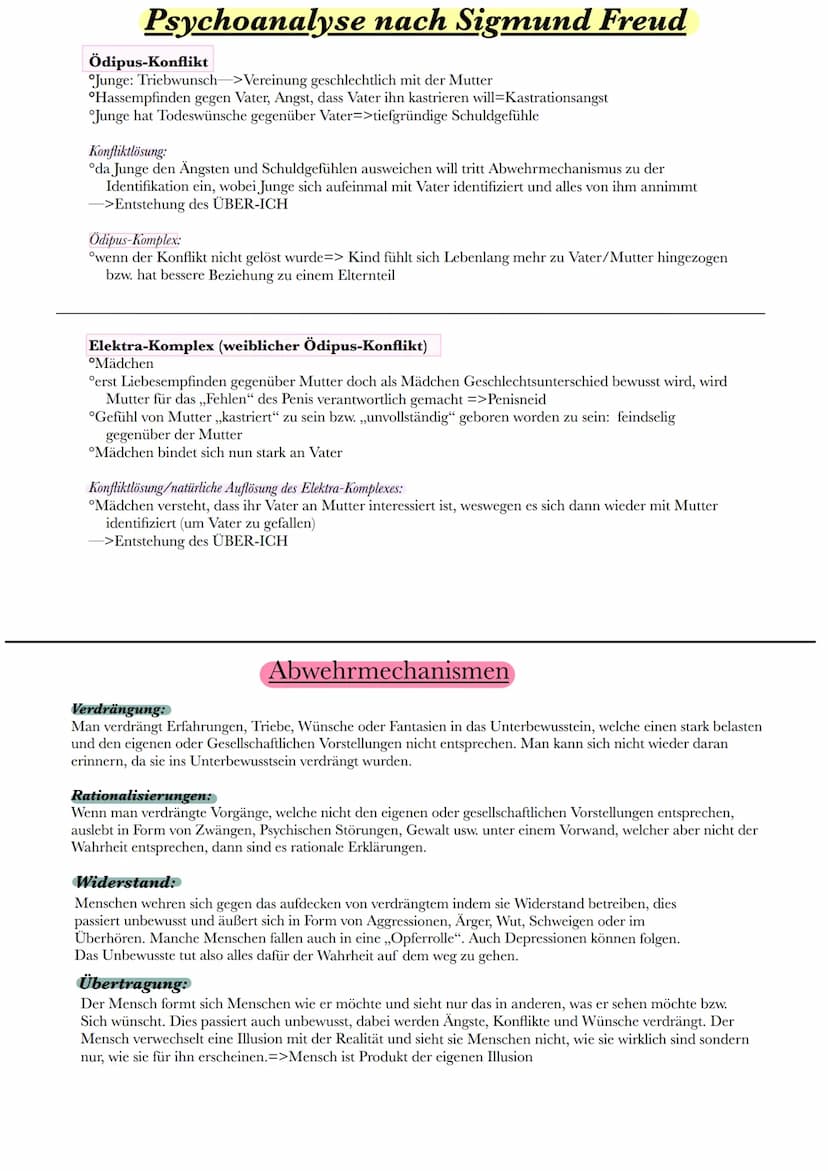 Psychoanalyse nach Sigmund Freud
DIE GRUNDANNAHMEN DER PSYCHOANALYTISCHEN THEORIE
Das Eisbergmodell:
„bewusst". Vorgänge, welche in dem Mome