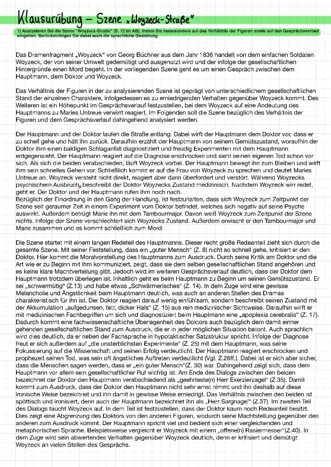 Woyzeck: Szene 9 Zusammenfassung und Analyse der Szene Straße