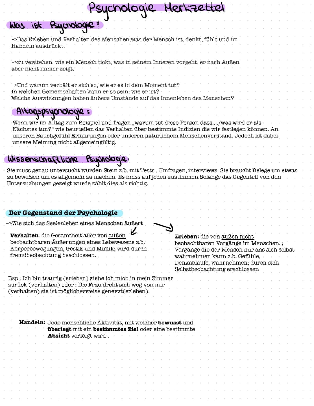 Psychologie Grundlagen 