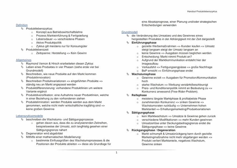 Produktlebenszyklus Definition
Produktlebenszyklus:
O Konzept aus Betriebswirtschaftslehre
O Prozess Markteinführung & Fertigstellung
O
Lebe